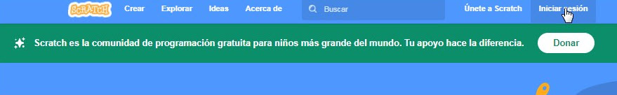 Log in Scratch